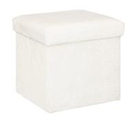 ATMOSPHERA CREATEUR D'INTERIEUR Puff Plegable de Piel ezzio, Blanco