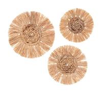 Atmosphera - Juego de 3 Decoraciones de Pared - Rafia D. 25 cm