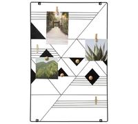Atmosphera - Rejilla de Fotos de Pared Elora - Negra - 35 x 55 cm - Metálica geométrica, con Clips e imanes - para Dormitorio, Oficina y salón