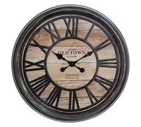ATMOSPHERA CREATEUR D'INTERIEUR Reloj Decorativo en Relieve en Plastico, Marrón Oscuro, Pr. 49 x Pr. 5,5 cm