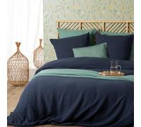 Atmosphera - Ropa de Cama - Gasa de algodón - Azul-Gris - 260x240 cm