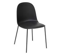 Atmosphera - Silla Asan Negra - An. 51 x Pr. 45 x Al. 79 cm - Patas de Acero, Estilo Escandinavo - para Comedor, Cocina, Oficina