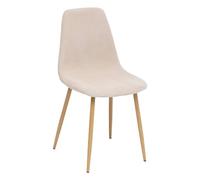 Atmosphera - Silla escandinava Roka en Pana Beige - An. 45 x Pr. 51 x Al. 87 cm, Patas Efecto Madera - para Comedor, Oficina y salón