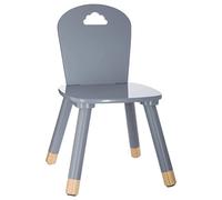 ATMOSPHERA CREATEUR D'INTERIEUR Silla de Madera para niños-Decoración Nube-Color Gris, L. 28 x l. 50 x H. 28 cm