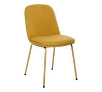 Atmosphera - Silla Neora, Amarillo Ocre - Tapicería de Terciopelo y Patas de Acero - Comedor, Sala de Estar, Oficina