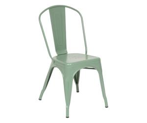 Atmosphera - Silla Niko, Verde Oliva - Acero, Apilable, An. 48 x Al. 85 cm, Estilo Industrial - para Cocina y Comedor