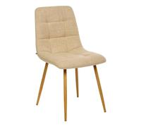 Atmosphera - Silla Sirac de Lino Beige - Muebles de Estilo escandinavo - Comedor, Cocina, Oficina, Sala de Estar