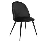 ATMOSPHERA CREATEUR D'INTERIEUR Silla de Terciopelo Negro slano, Patas de Metal