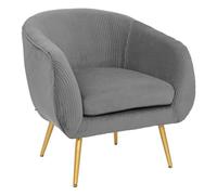 Atmosphera - Sillón Gris 'Solaro' en Terciopelo Plisado