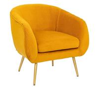 Atmosphera - Sillón 'Solaro' Mostaza en Terciopelo Plisado