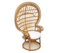 Atmosphera - Sillón Takta Peacock de ratán, 115 x 65 x 150 cm (Ancho x Profundidad x Alto) con cojín - para salón, Dormitorio e Interior