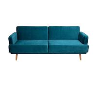 Atmosphera - Sofá Cama 'Jack' Azul de Terciopelo 3 plazas