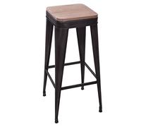 Atmosphera - Taburete de Bar 'Joris' Negro - Metal y Madera