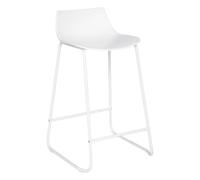 Atmosphera - Taburete de Bar Otac Blanco - Altura del Asiento: 66 cm - Patas de Metal, con reposapiés - para Cocina, Isla de Cocina, Trona
