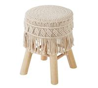 Atmosphera Taburete de macramé de verano – madera