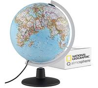 Atmosphere NATGEO Classic - Globo terráqueo luminoso (cartografía política física, iluminada y giratoria, texto en alemán, diámetro de la bola: 30 cm)