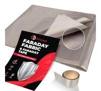 ATMOSURE Kit de Tela y Cinta Faraday (111,8 x 91,4 cm) - Blindaje de cobre y níquel para bloqueo RFID, aislamiento de señales inalámbricas y proyectos DIY