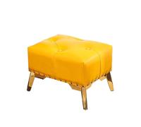 ATMRC Escabel Taburete pequeño de Cuero, Taburete portátil Retro de Lujo, Taburete bajo, Taburete for Cambiar Zapatos de Porche, Taburete Creativo for Pasillo Entrada(Yellow)