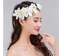 ATNCKS Diadema de flores grandes para novia, guirnaldas, diadema floral para niñas, diadema para novia, tiaras, tocado de boda, accesorios para el cabello para mujer