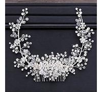 ATNCKS Tiara - Diadema de perlas de cristal brillante para novia, diadema para novia, accesorio para el cabello