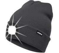 ATNKE LED Luminoso Gorro Sombrero, USB Recargable 4 LED Gorras para Correr Super Brillante Impermeable Luz Invierno Cálido Regalos para Hombre y Mujer/Noble Gray