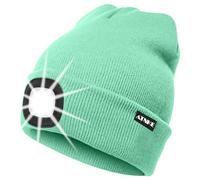 ATNKE LED Luminoso Gorro Sombrero, USB Recargable 4 LED Gorras para Correr Super Brillante Impermeable Luz Invierno Cálido Regalos para Hombre y Mujer/Fruit Green