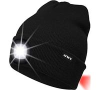 ATNKE LED Luminoso Gorro Sombrero, USB Recargable 8 LED Gorras para Correr Super Brillante Impermeable Luz Trasera Roja Invierno Cálido Regalos para Hombre y Mujer