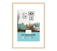 ATOBART Marco de fotos con certificado A3, marco de fotos de madera de roble con soporte para impresión A4, marco de póster con plexi-glás para montaje en pared, 29,7 x 42 cm, juego de 1
