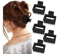ATODEN Pinzas cuadradas mate para el cabello para mujeres y niñas, 5 abrazaderas rectangulares medianas antideslizantes para cabello corto y fino