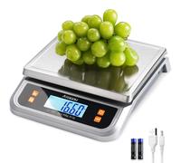 ATOGOU Báscula de alimentos de 88 libras, báscula de cocina comercial enchufable con pantalla LCD de visión completa, acero inoxidable, para hornear, pan, cocinar, carne, verduras, granja, industria