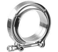 Atokrtact Kit de abrazadera de banda V de 76 mm con brida macho/hembra de acero inoxidable 304, kit de bridas de abrazaderas universales para válvula de escape de turbo (abrazadera de banda V con