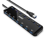 atolla Hub USB, USB Hub 3.0 de 7 Puertos, concentrador USB Ultrafino, con Cable alargador de 1,2 m e Interruptor de alimentación LED Independiente, Multi USB Hub para PC, portátiles, MacBooks, etc