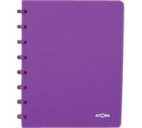 Atoma 4.1356 - Cuaderno A5 con anillas (8 mm, con margen, 72 hojas desmontables (144 páginas) - Cubierta de polipropileno reciclable - morado transparente 4.1356