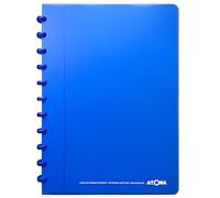 Atoma - Cuaderno A4 con anillas - 72 hojas desmontables (144 páginas) con margen, cubierta de polipropileno reciclable (azul - cuadriculado (5 x 5 mm)