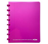 Atoma - Cuaderno A5 con anillas - 72 hojas desmontables (144 páginas) con márgenes - Cubierta de polipropileno reciclable (morpre - cuadriculado (5 x 5 mm)
