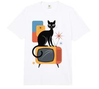Atomic Age, Gato Retro, TV Vintage y Moderno de Mediados de Siglo Comfort Colors Adult Heavyweight T-Shirt