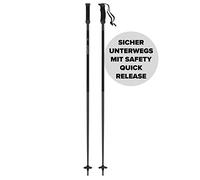 ATOMIC AMT SQS Bastones de esquí, color negro, longitud 135 cm, aluminio 4* fiable, empuñadura ergonómica, sistema de liberación rápida de seguridad, rosetas de 60 mm