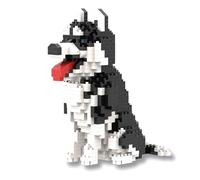 Atomic Building Figura Montar con Bloques Miniaturas. Perro Husky Sentado