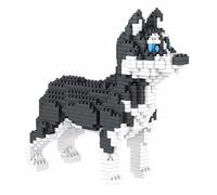 Atomic Building Kit de construcción con Bloques en Miniatura. Figura de Mascota Coleccionable para armar. Coleccionistas Adultos y niños. Perro Husky Siberiano