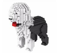 Atomic Building Perro de Pastor Inglés o Bobtail (English Shepherd). Figura para ensamblar con nanoblocs. 950 Piezas.