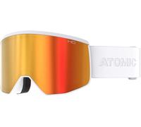 ATOMIC FOUR PRO HD - Gafas de esquí y snowboard blancas con colores de alto contraste, recubrimiento reflectante, montura Live Fit, compatibles con gafas graduadas