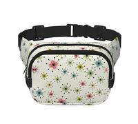 Atomic - Riñonera unisex cuadrada de doble capa con estampado de estrellas, accesorio de viaje y entrenamiento, color negro, talla única, NEGRO, One Size