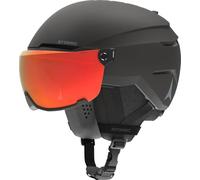 Atomic Salomon Savor Visor Photo Casco de esquí con Visor, Negro, Talla M. Máxima absorción de Impactos, Sistema de ventilación Active Aircon, Recubrimiento espejado para una visión Clara, 55-59 cm