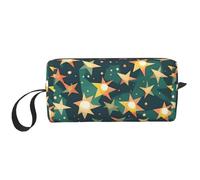 Atomic Stars - Bolsa de almacenamiento diaria con estampado retro de estrellas, bolsa de almacenamiento portátil simple de mano, bolsa de viaje con cremallera para maquillaje, puede almacenar