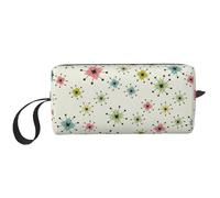 Atomic Stars - Bolsa de almacenamiento diaria con estampado retro de estrellas, bolsa de almacenamiento portátil simple de mano, bolsa de viaje con cremallera para maquillaje, puede almacenar