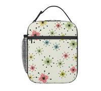 Atomic Stars - Bolsa de almuerzo con estampado retro de estrellas, práctica bolsa de almuerzo aislada para pesca, escuela, oficina, playas