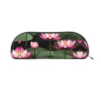 Atomic Stars - Bolsa de maquillaje con estampado retro de estrellas, bolsa de maquillaje, bolsa de almacenamiento de viaje, neceser de recepción, estuche para lápices, Flor de loto asiático, Talla