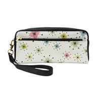 Atomic Stars - Bolsa de maquillaje con estampado retro de estrellas para mujeres y niñas, neceser de aseo escolar, oficina, viajes
