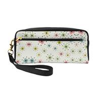 Atomic Stars - Bolsa de maquillaje pequeña con diseño retro de estrellas, bolsa de maquillaje de viaje, bolsa de cosméticos para mujer, bolsa de cosméticos duradera con cremallera, Black, Talla única