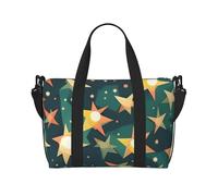 Atomic Stars - Bolsa de viaje de mano con estampado retro de estrellas, bolsa de gimnasio, bolsa de viaje de fin de semana, bolsa deportiva para mujeres y hombres, Negro -, Talla única
